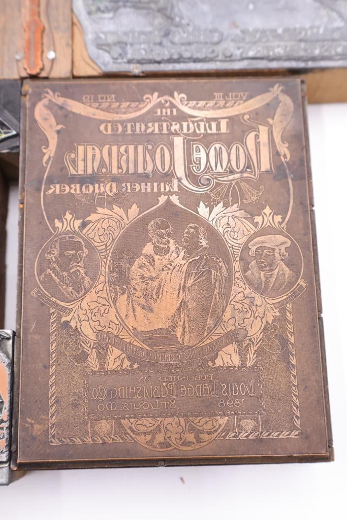 Collection of Antique Printing Plates, Engraving Blocks & Letterpress Dies - 13