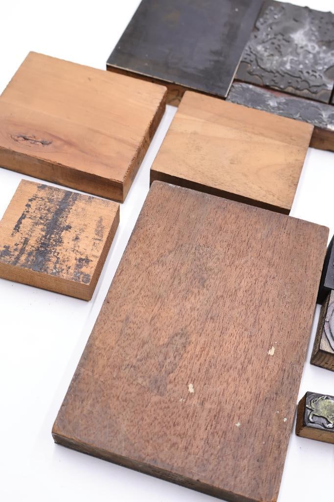 Collection of Antique Printing Plates, Engraving Blocks & Letterpress Dies - 15