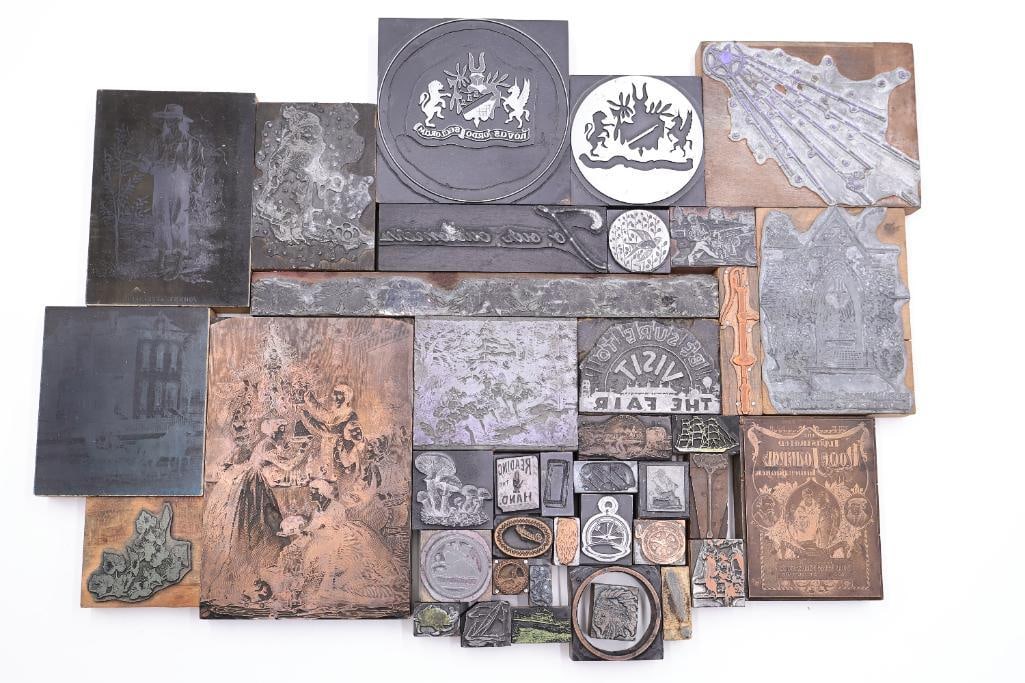 Collection of Antique Printing Plates, Engraving Blocks & Letterpress Dies (1 of 15)