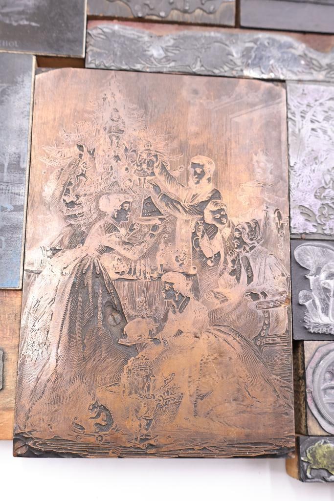 Collection of Antique Printing Plates, Engraving Blocks & Letterpress Dies - 4