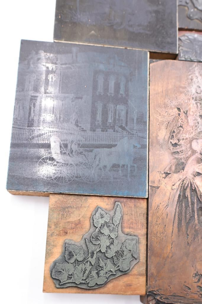 Collection of Antique Printing Plates, Engraving Blocks & Letterpress Dies - 5