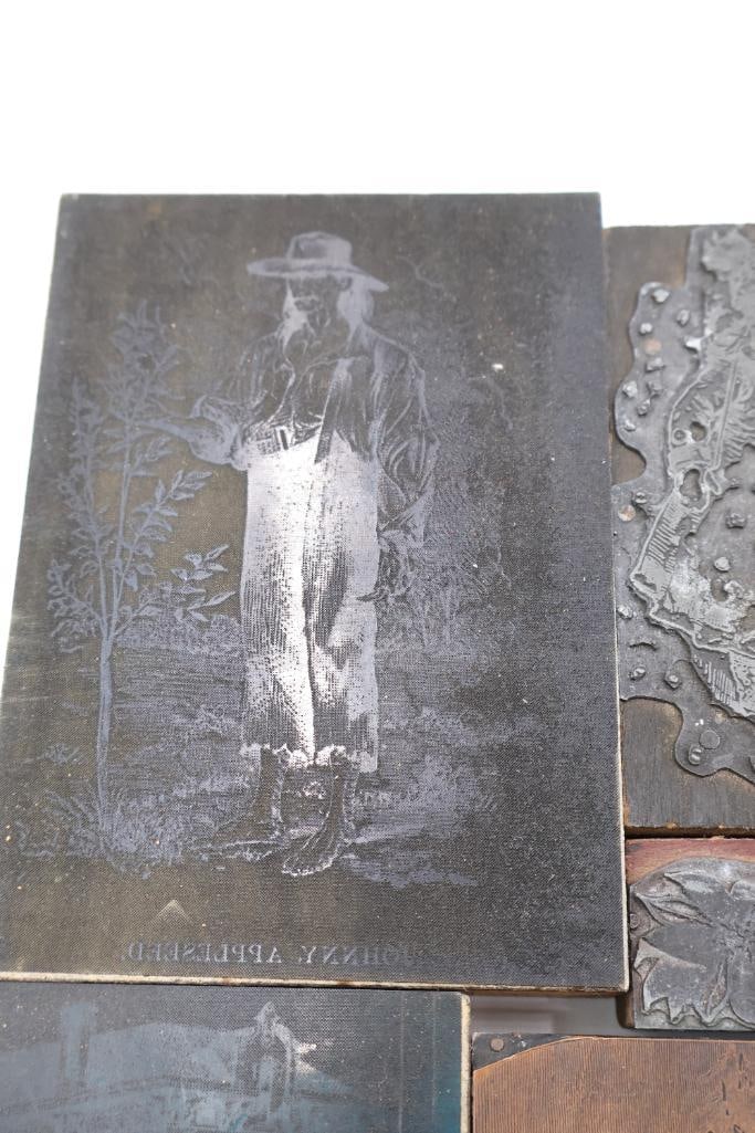 Collection of Antique Printing Plates, Engraving Blocks & Letterpress Dies - 6