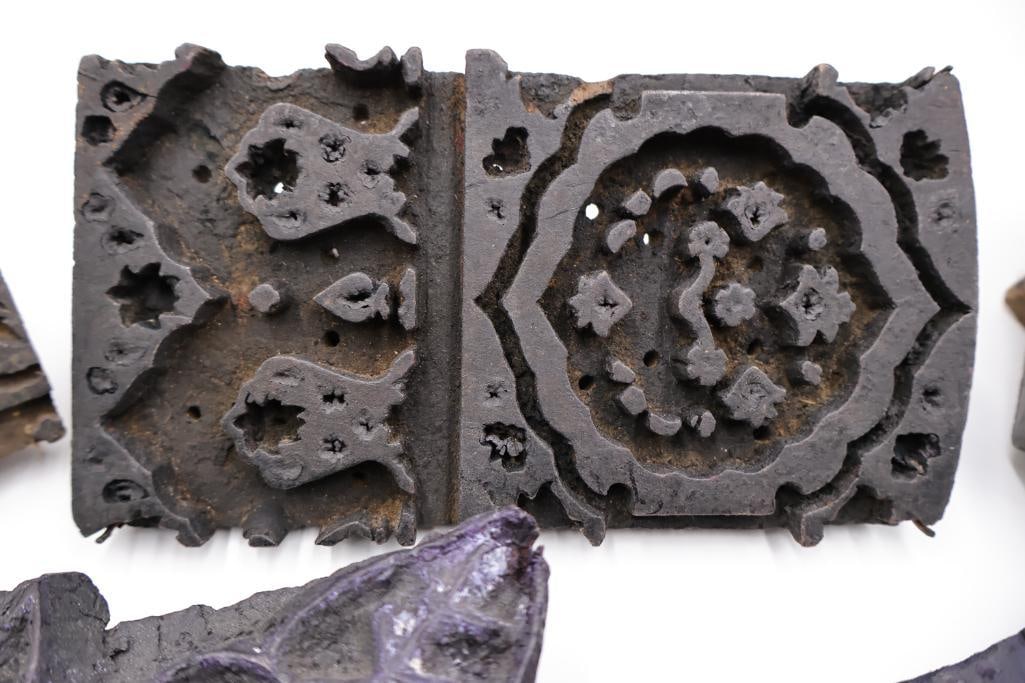 Collection of Antique Textile Printing Blocks & Carved Stamps - 15