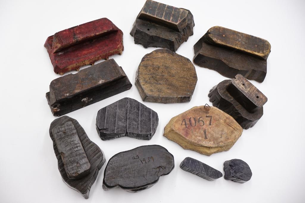 Assorted Antique Carved Textile Printing Blocks & Folk Art Stamps - 13