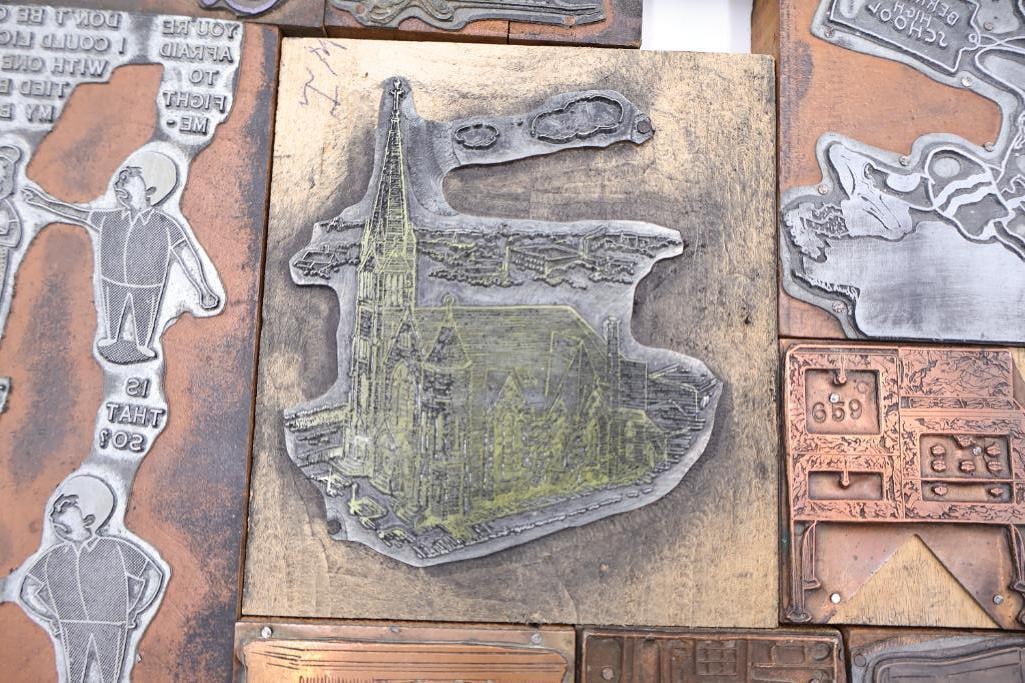 Assorted Vintage Letterpress Printing Blocks & Advertising Plates - 15