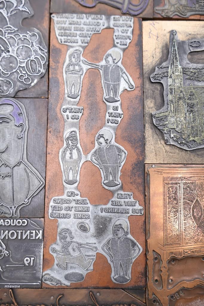 Assorted Vintage Letterpress Printing Blocks & Advertising Plates - 16