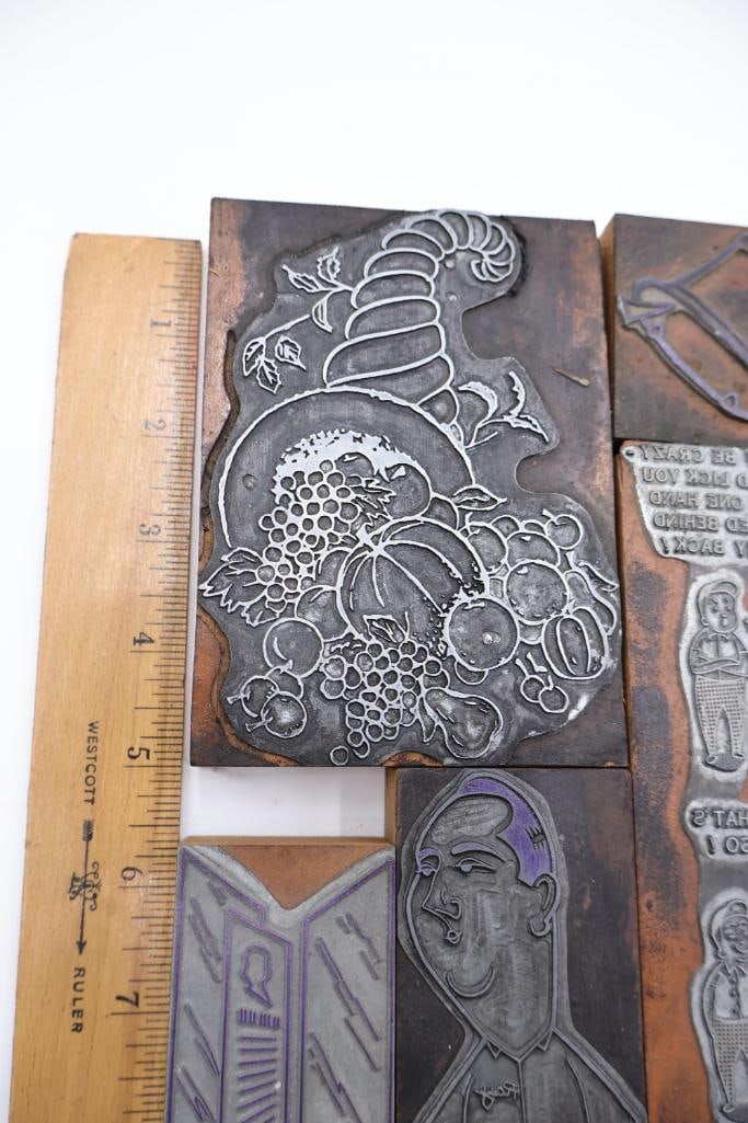 Assorted Vintage Letterpress Printing Blocks & Advertising Plates - 3