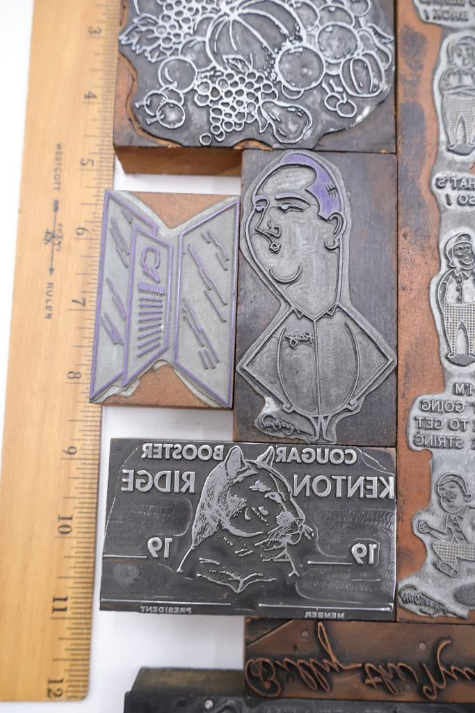 Assorted Vintage Letterpress Printing Blocks & Advertising Plates - 4