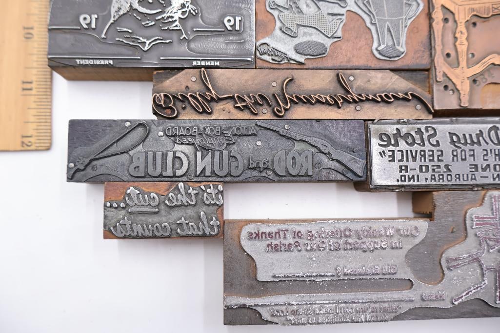 Assorted Vintage Letterpress Printing Blocks & Advertising Plates - 5