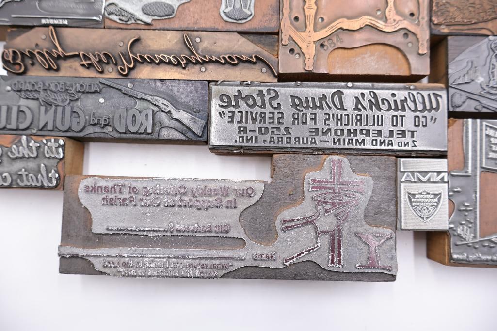 Assorted Vintage Letterpress Printing Blocks & Advertising Plates - 6