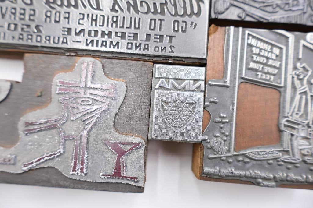 Assorted Vintage Letterpress Printing Blocks & Advertising Plates - 7