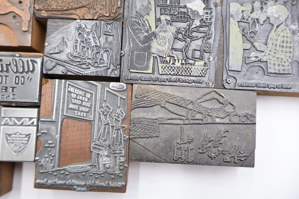 Assorted Vintage Letterpress Printing Blocks & Advertising Plates - 8