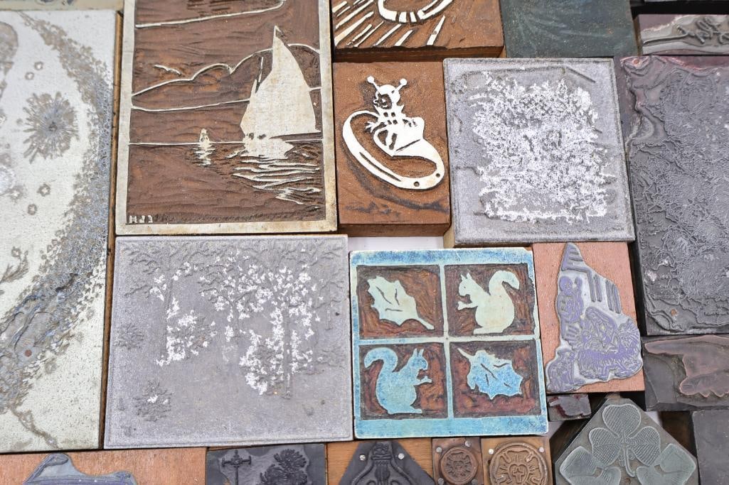 Large Collection of Vintage Printing Plates, Engraving Blocks & Letterpress Cuts - 11