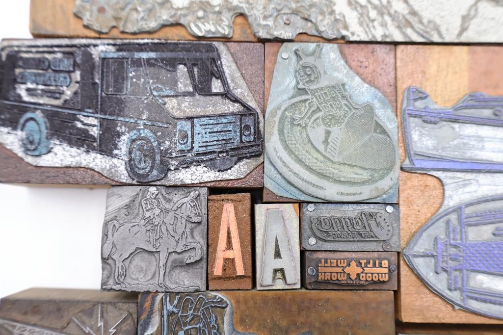 Large Collection of Vintage Printing Plates, Engraving Blocks & Letterpress Cuts - 12