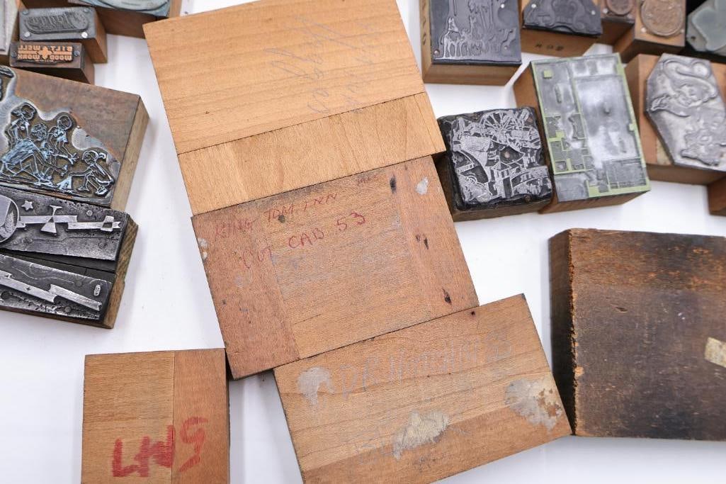 Large Collection of Vintage Printing Plates, Engraving Blocks & Letterpress Cuts - 17
