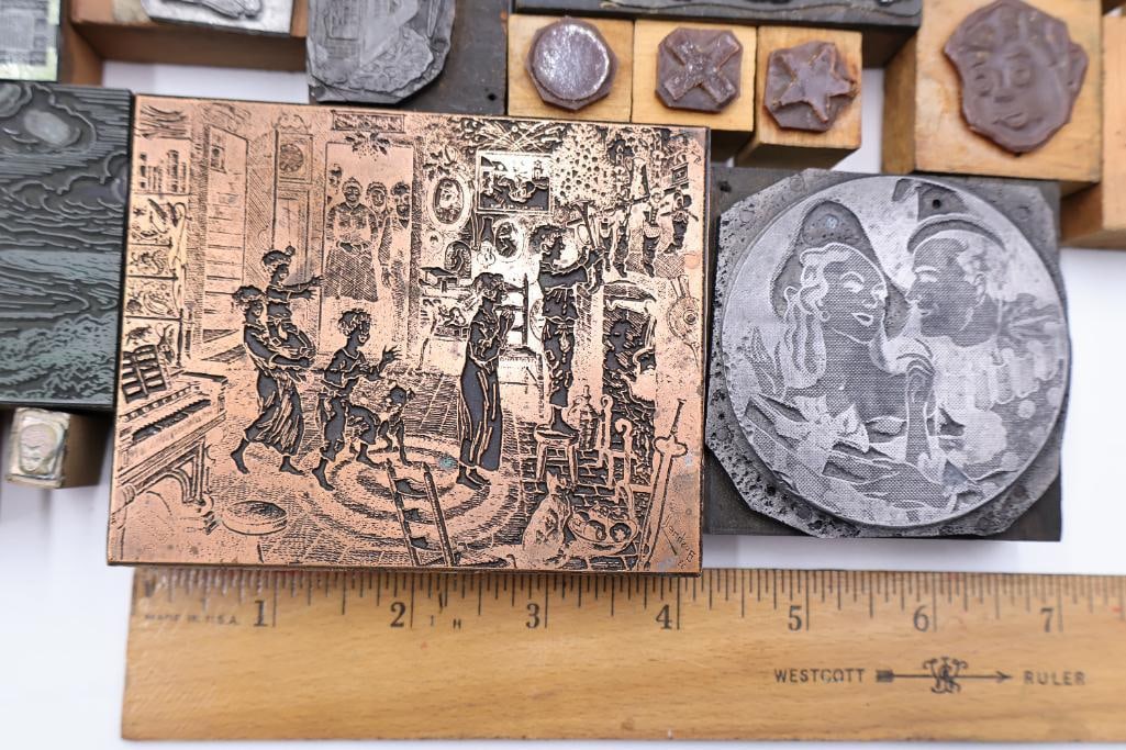 Large Collection of Vintage Printing Plates, Engraving Blocks & Letterpress Cuts - 3