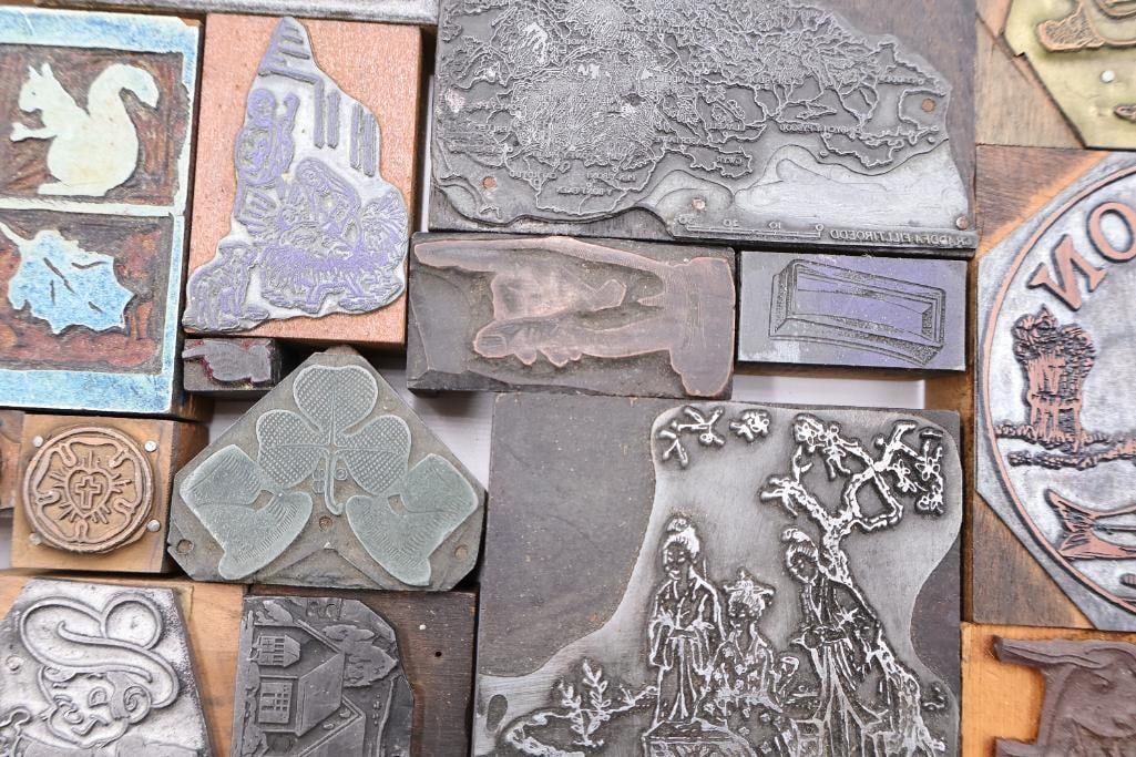 Large Collection of Vintage Printing Plates, Engraving Blocks & Letterpress Cuts - 5