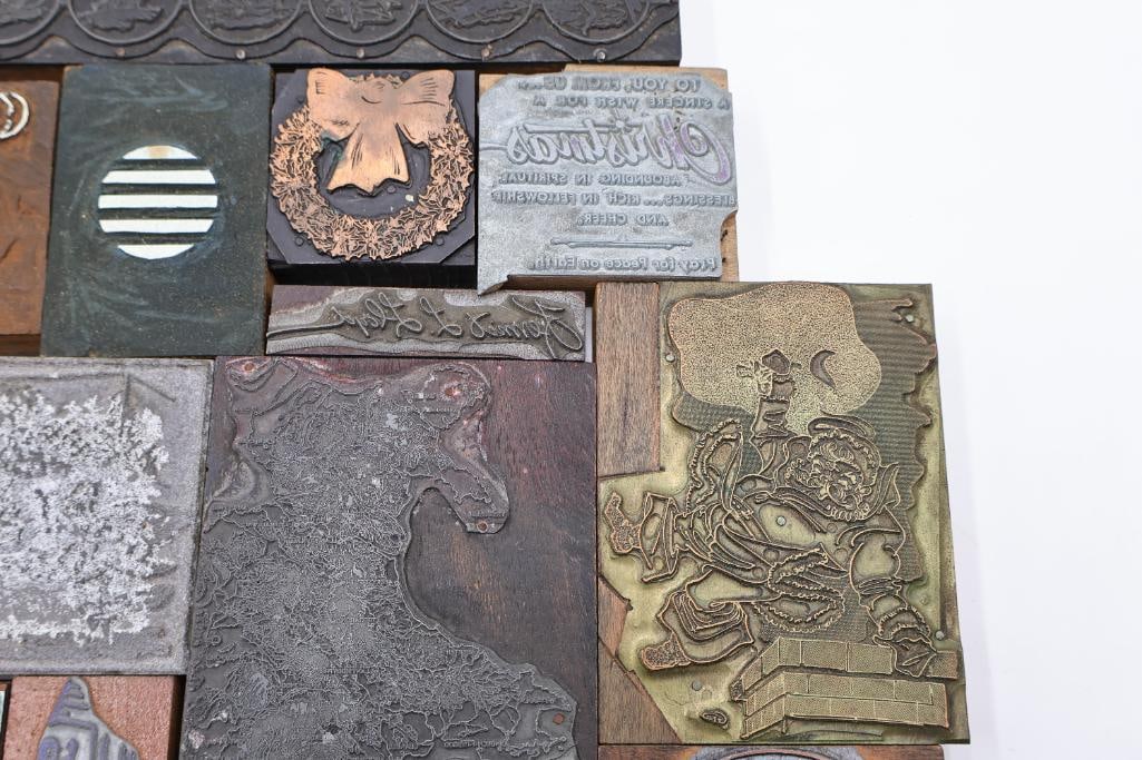 Large Collection of Vintage Printing Plates, Engraving Blocks & Letterpress Cuts - 7
