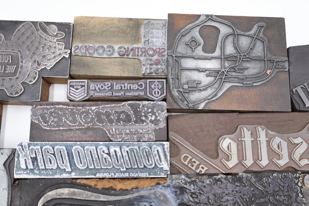 Vintage Letterpress Printing Blocks, Advertising Plates & Engraving Dies Collection - 10