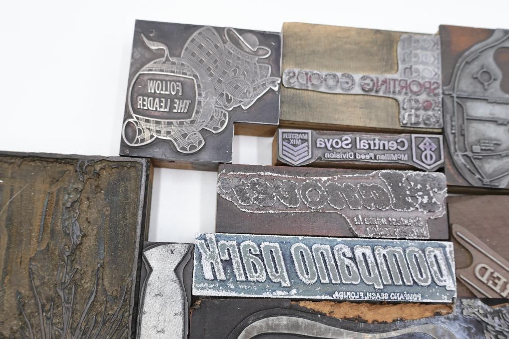 Vintage Letterpress Printing Blocks, Advertising Plates & Engraving Dies Collection - 11