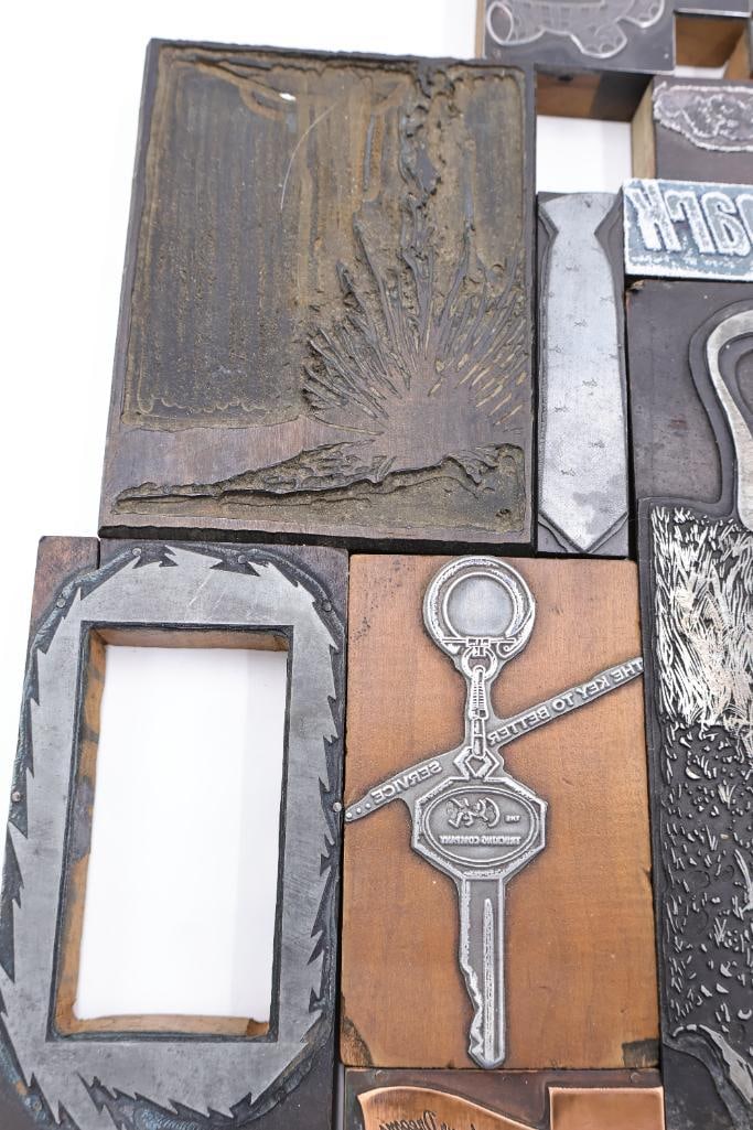 Vintage Letterpress Printing Blocks, Advertising Plates & Engraving Dies Collection - 12