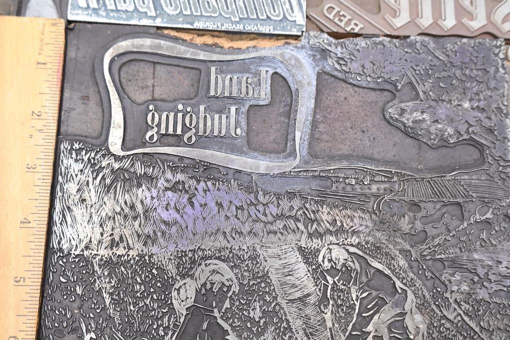 Vintage Letterpress Printing Blocks, Advertising Plates & Engraving Dies Collection - 16