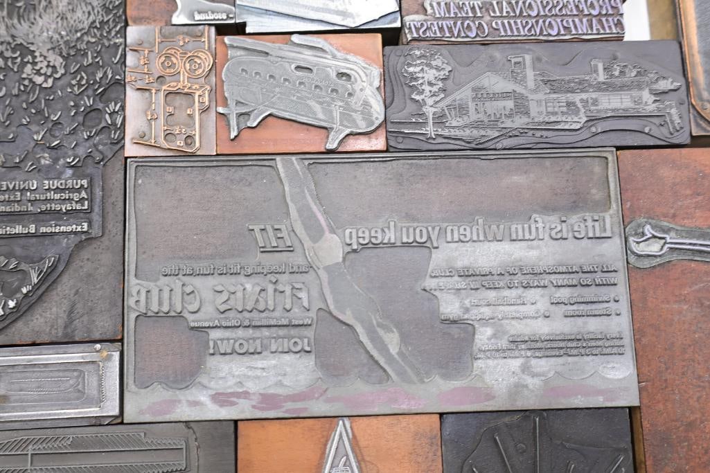 Vintage Letterpress Printing Blocks, Advertising Plates & Engraving Dies Collection - 6