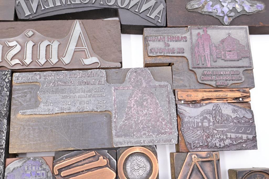 Vintage Letterpress Printing Blocks, Advertising Plates & Engraving Dies Collection - 8
