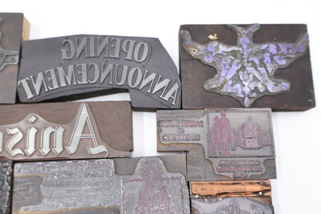 Vintage Letterpress Printing Blocks, Advertising Plates & Engraving Dies Collection - 9