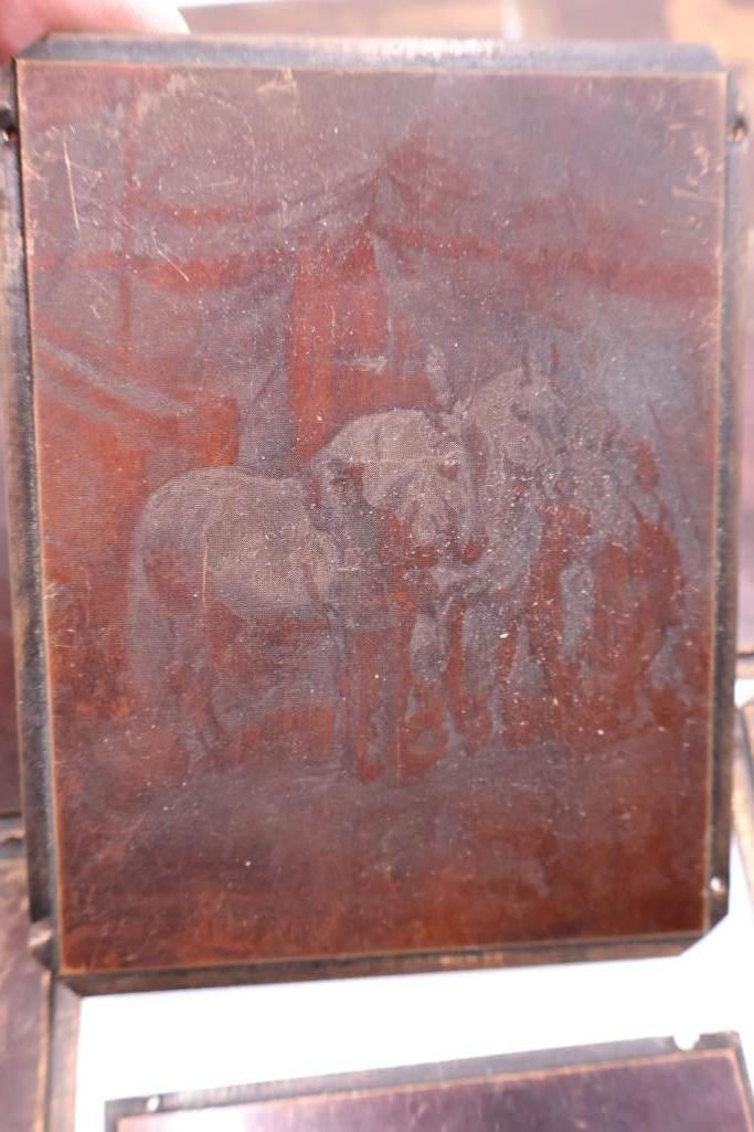 Collection of Antique Copperplate Etchings & Printing Plates - 10