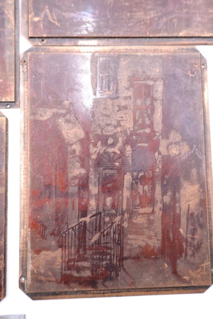 Collection of Antique Copperplate Etchings & Printing Plates - 16