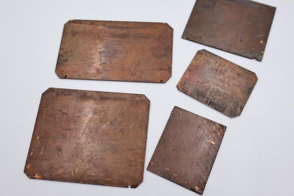 Collection of Antique Copperplate Etchings & Printing Plates - 19