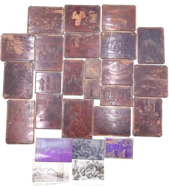 Collection of Antique Copperplate Etchings & Printing Plates (1 of 19)