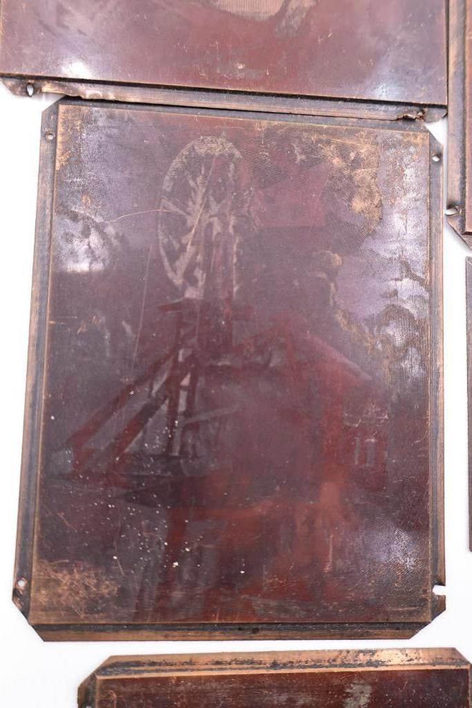 Collection of Antique Copperplate Etchings & Printing Plates - 8