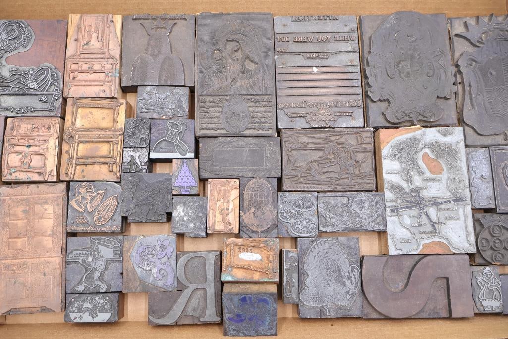 Large Collection of Vintage Printing Plates, Letterpress Blocks & Engraved Dies (1 of 16)