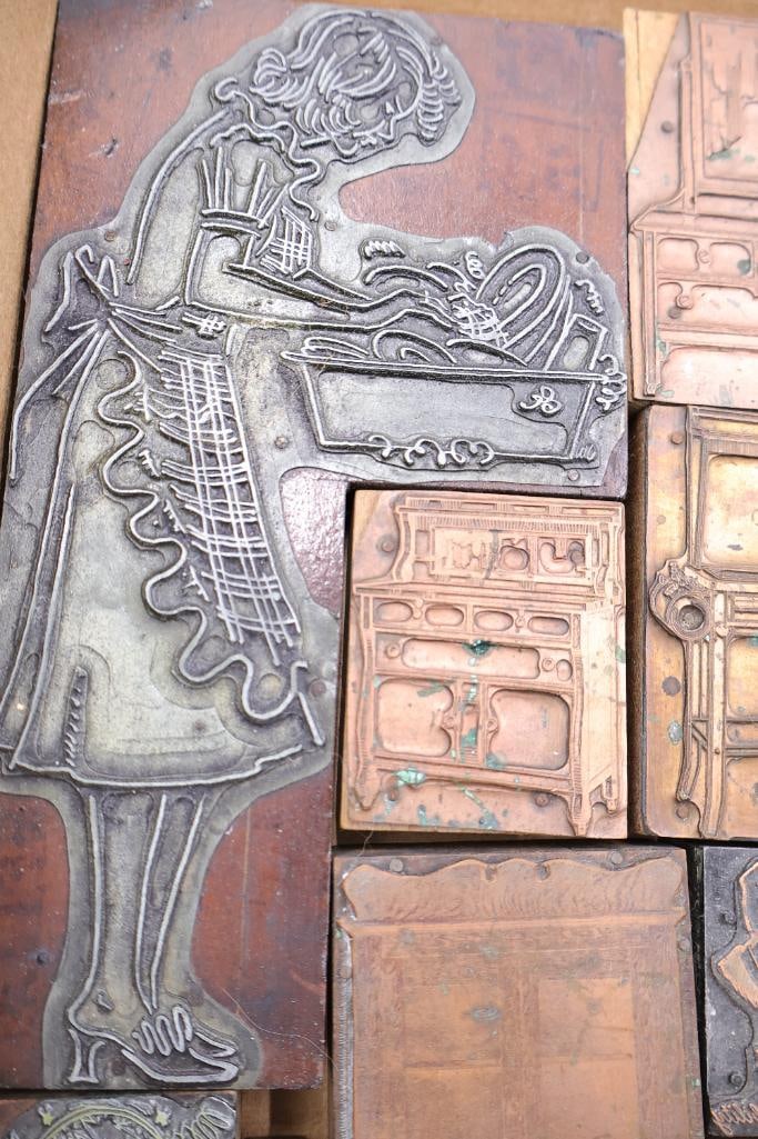 Large Collection of Vintage Printing Plates, Letterpress Blocks & Engraved Dies - 3