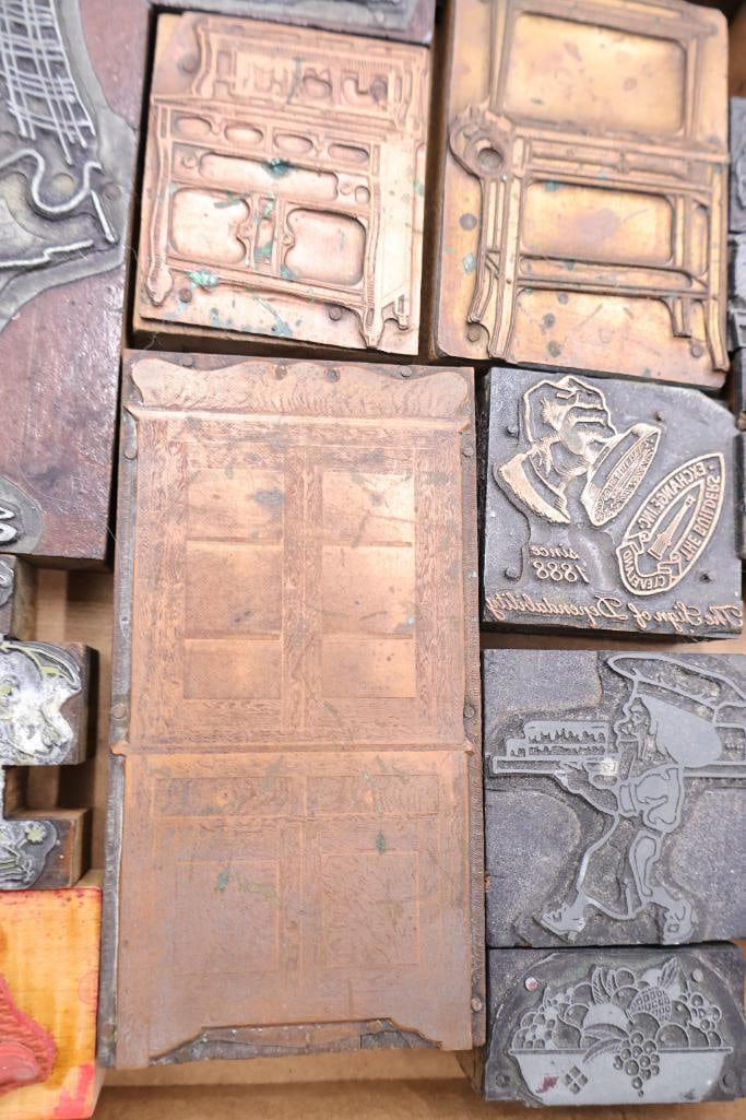 Large Collection of Vintage Printing Plates, Letterpress Blocks & Engraved Dies - 4