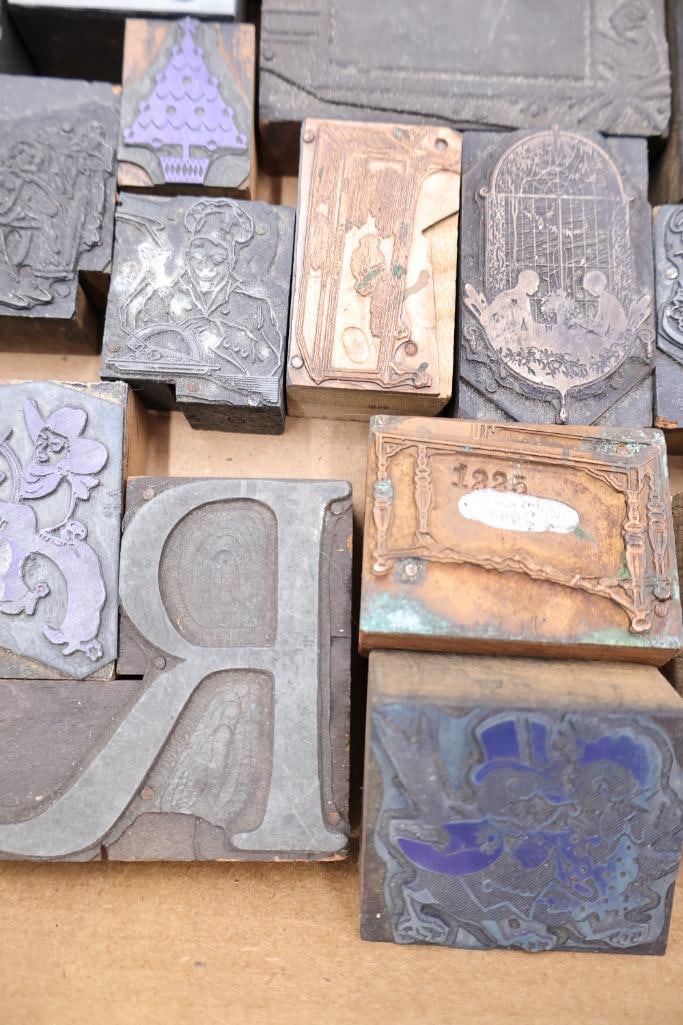 Large Collection of Vintage Printing Plates, Letterpress Blocks & Engraved Dies - 7