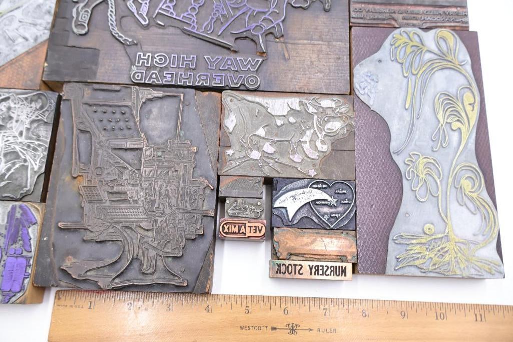 Vintage Printing Plates, Engraving Blocks & Letterpress Advertising Cuts - 2
