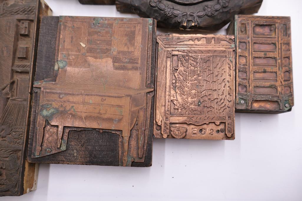 Large Collection of Antique Copper Printing Plates, Engraving Blocks & Letterpress Dies - 12