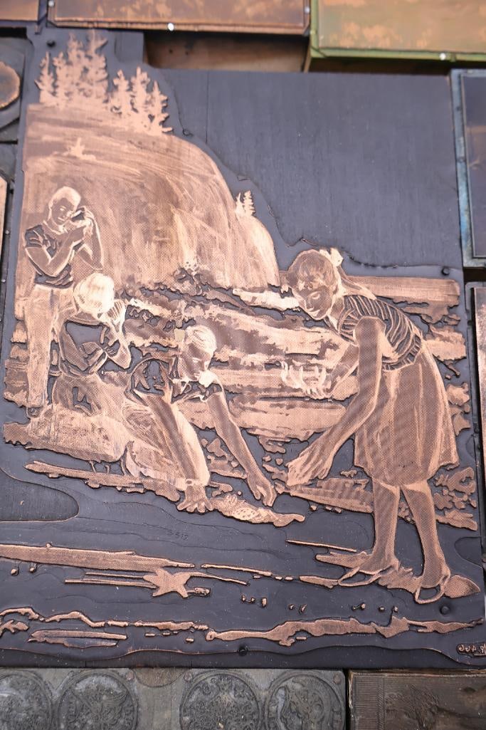 Large Collection of Antique Copper Printing Plates, Engraving Blocks & Letterpress Dies - 8