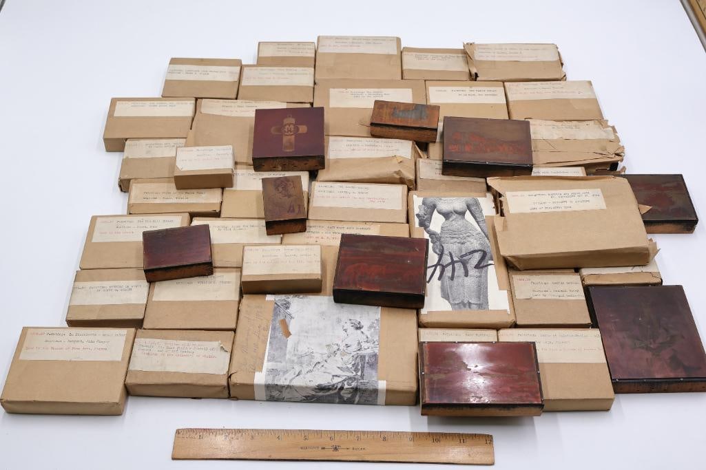 Archive of Vintage Printing Plates, Copper Etchings & Cataloged Printing Blocks - 2