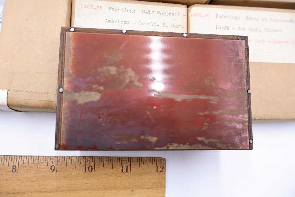 Archive of Vintage Printing Plates, Copper Etchings & Cataloged Printing Blocks - 3
