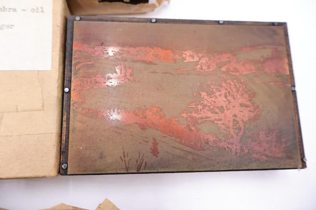 Archive of Vintage Printing Plates, Copper Etchings & Cataloged Printing Blocks - 9