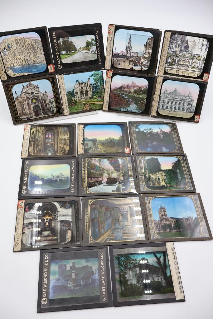 Collection of Antique Hand-Colored Glass Lantern Slides Architectural & Travel Views (1 of 10)