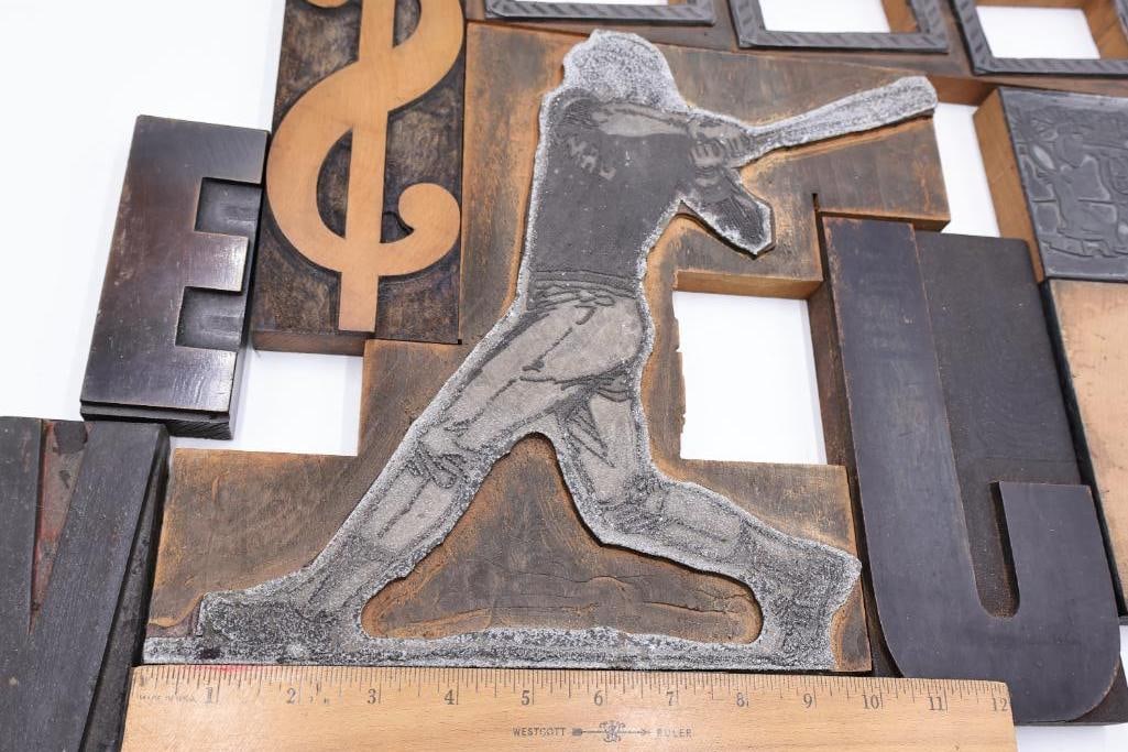 Oversized Vintage Letterpress Blocks & Printing Plates Collection - 10