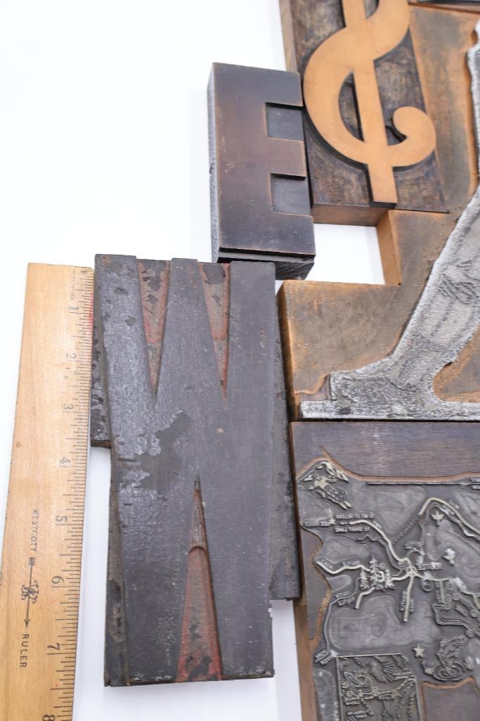 Oversized Vintage Letterpress Blocks & Printing Plates Collection - 11
