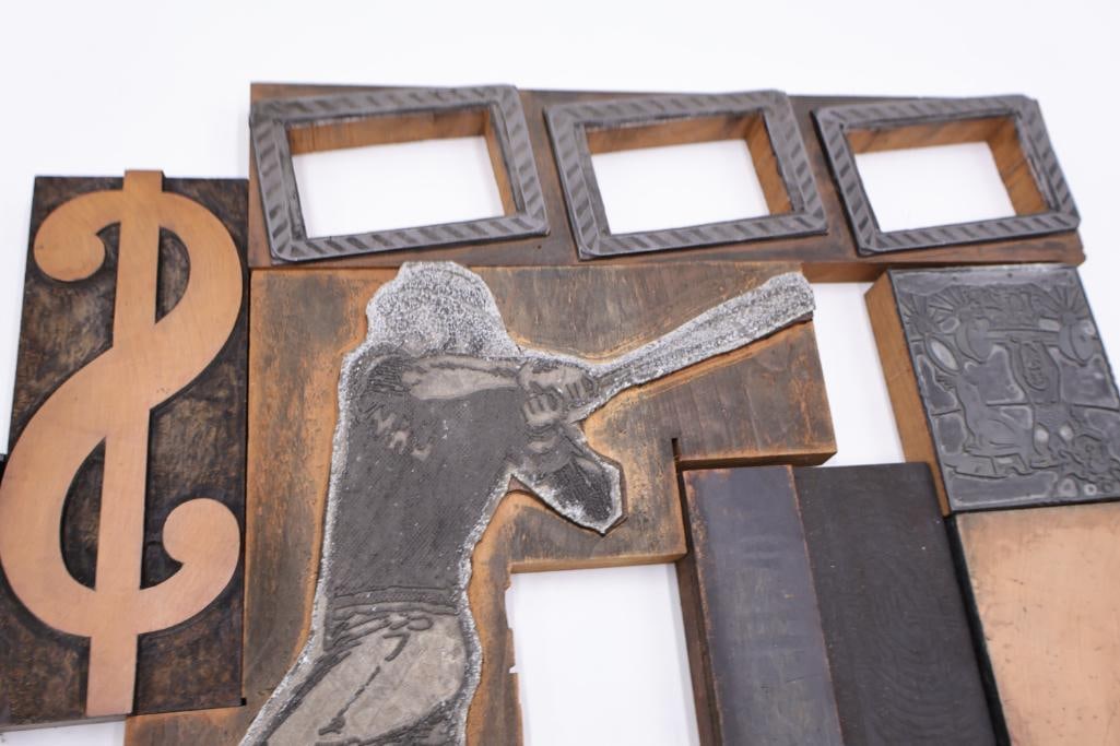Oversized Vintage Letterpress Blocks & Printing Plates Collection - 12