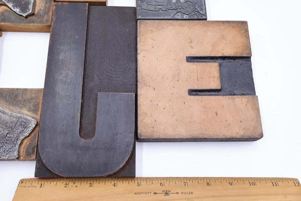 Oversized Vintage Letterpress Blocks & Printing Plates Collection - 9