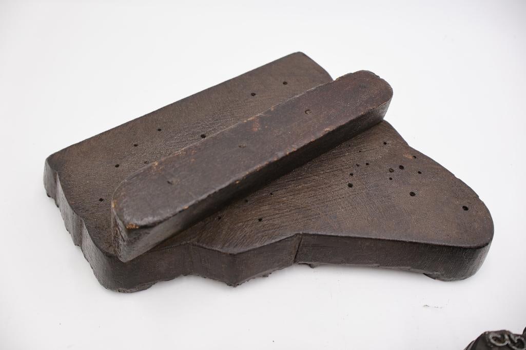 Group of Antique Ornamental Printing Plates & Textured Engraving Blocks - 9